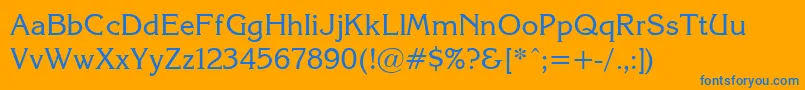 KorinnaNormal Font – Blue Fonts on Orange Background