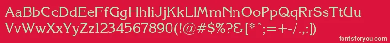 KorinnaNormal Font – Green Fonts on Red Background