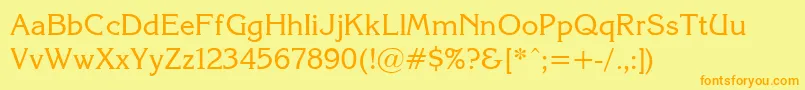 KorinnaNormal Font – Orange Fonts on Yellow Background