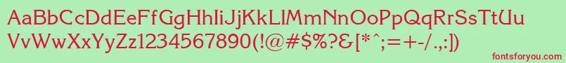 KorinnaNormal Font – Red Fonts on Green Background