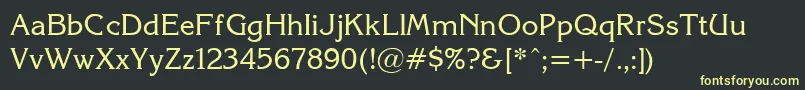 KorinnaNormal Font – Yellow Fonts on Black Background
