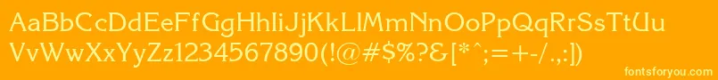 KorinnaNormal Font – Yellow Fonts on Orange Background