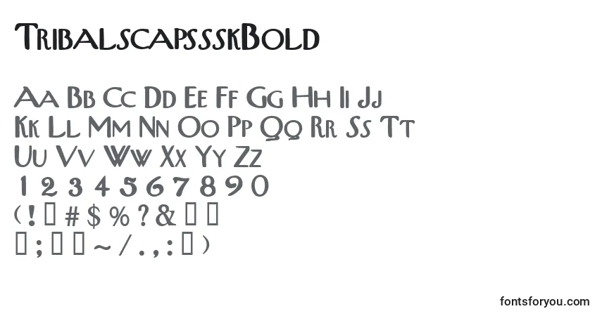Шрифт TribalscapssskBold – алфавит, цифры, специальные символы