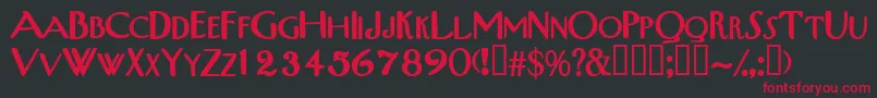 フォントTribalscapssskBold – 黒い背景に赤い文字
