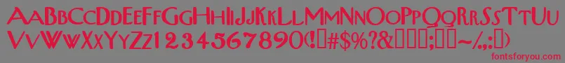 フォントTribalscapssskBold – 赤い文字の灰色の背景