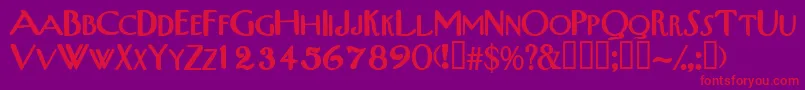 TribalscapssskBold Font – Red Fonts on Purple Background