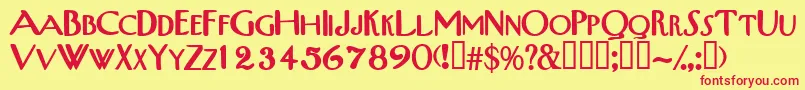 TribalscapssskBold Font – Red Fonts on Yellow Background