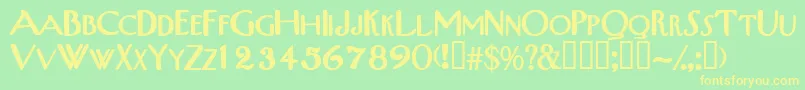 Шрифт TribalscapssskBold – жёлтые шрифты на зелёном фоне