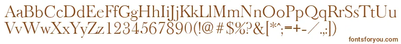 BaskeroldserialLightRegular-fontti – ruskeat fontit valkoisella taustalla