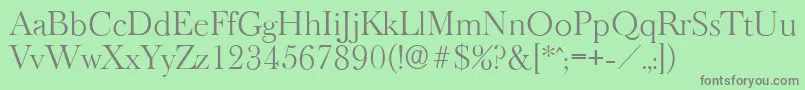 フォントBaskeroldserialLightRegular – 緑の背景に灰色の文字