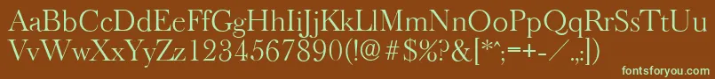 BaskeroldserialLightRegular Font – Green Fonts on Brown Background