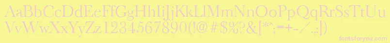 BaskeroldserialLightRegular Font – Pink Fonts on Yellow Background