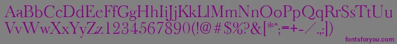 BaskeroldserialLightRegular-Schriftart – Violette Schriften auf grauem Hintergrund