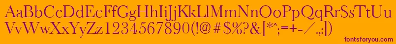 BaskeroldserialLightRegular Font – Purple Fonts on Orange Background