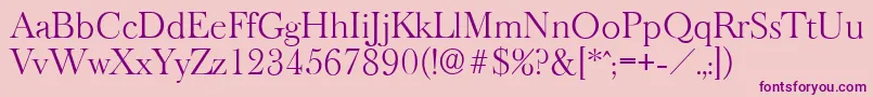 BaskeroldserialLightRegular Font – Purple Fonts on Pink Background