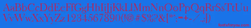 BaskeroldserialLightRegular Font – Red Fonts on Blue Background