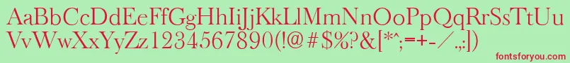 BaskeroldserialLightRegular Font – Red Fonts on Green Background