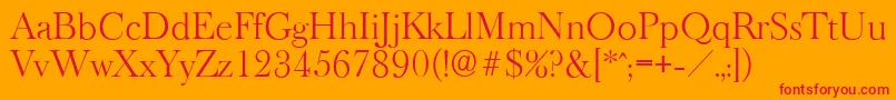 BaskeroldserialLightRegular Font – Red Fonts on Orange Background
