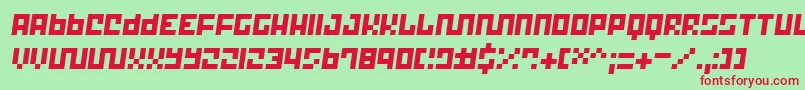 Trick 12 Font – Red Fonts on Green Background