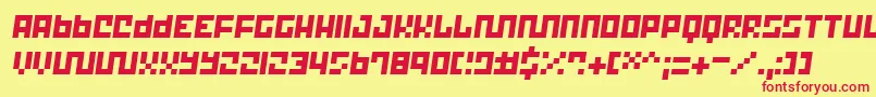 Trick 12 Font – Red Fonts on Yellow Background