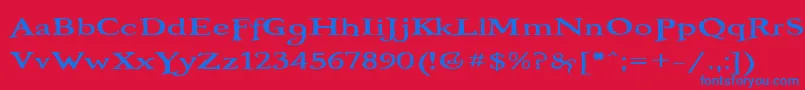 フォントBooteroz – 赤い背景に青い文字