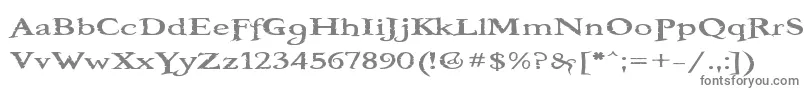 フォントBooteroz – 白い背景に灰色の文字