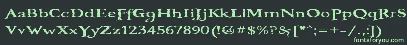 フォントBooteroz – 黒い背景に緑の文字