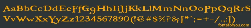 フォントBooteroz – 黒い背景にオレンジの文字