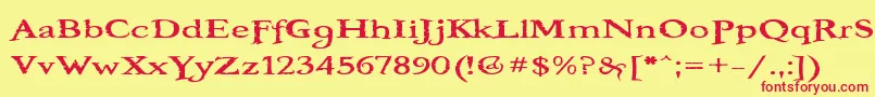 Booteroz Font – Red Fonts on Yellow Background