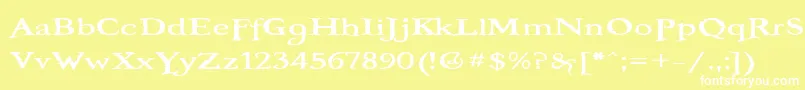 フォントBooteroz – 黄色い背景に白い文字