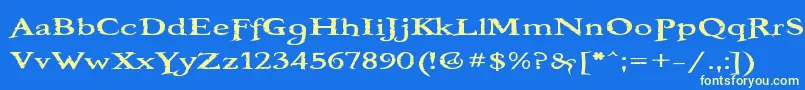 フォントBooteroz – 黄色の文字、青い背景