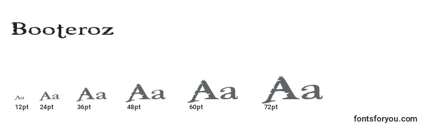 Размеры шрифта Booteroz