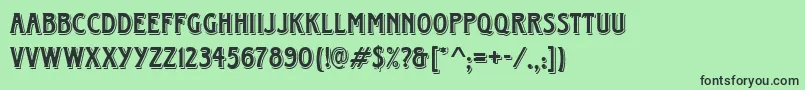 Czcionka Horndond – czarne czcionki na zielonym tle