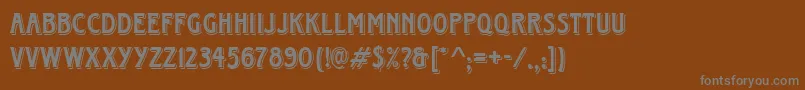 フォントHorndond – 茶色の背景に灰色の文字
