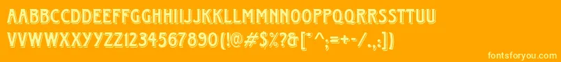 フォントHorndond – オレンジの背景に黄色の文字
