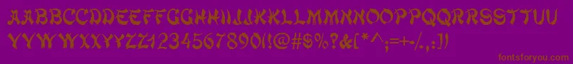 Taipancapsssk Font – Brown Fonts on Purple Background