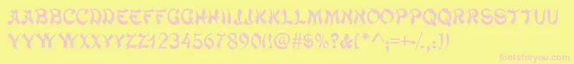 Taipancapsssk Font – Pink Fonts on Yellow Background