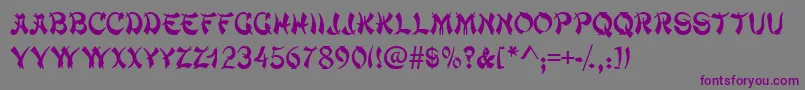 Taipancapsssk-fontti – violetit fontit harmaalla taustalla