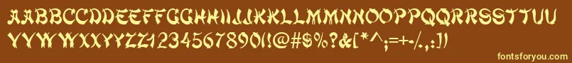 Taipancapsssk-fontti – keltaiset fontit ruskealla taustalla