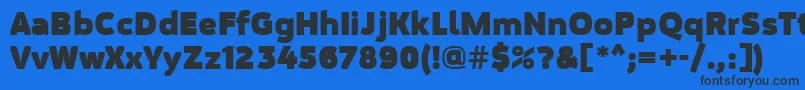 フォントMovaviGrotesqueBlack – 黒い文字の青い背景