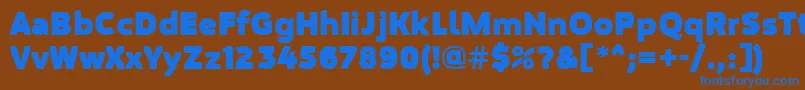 フォントMovaviGrotesqueBlack – 茶色の背景に青い文字