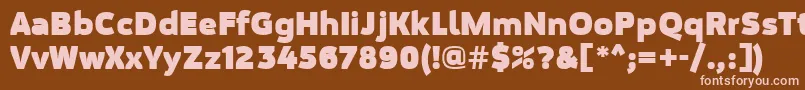 MovaviGrotesqueBlack Font – Pink Fonts on Brown Background