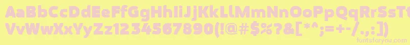 MovaviGrotesqueBlack Font – Pink Fonts on Yellow Background
