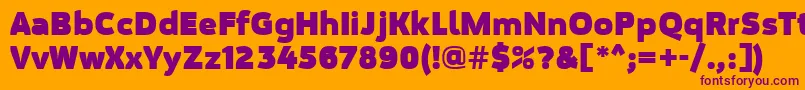 MovaviGrotesqueBlack Font – Purple Fonts on Orange Background