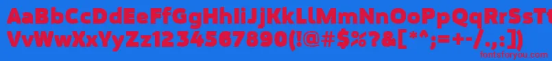 Saiba mais sobre a fonte MovaviGrotesqueBlack Fonte MovaviGrotesqueBlack – fontes vermelhas em um fundo azul