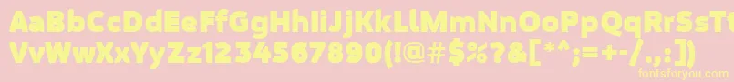 MovaviGrotesqueBlack-Schriftart – Gelbe Schriften auf rosa Hintergrund