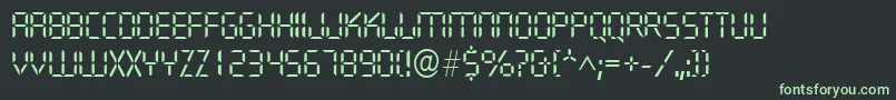 QuartzlRegular-fontti – vihreät fontit mustalla taustalla