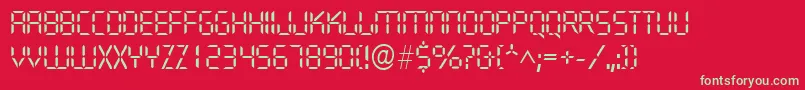 フォントQuartzlRegular – 赤い背景に緑の文字