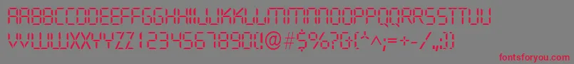 フォントQuartzlRegular – 赤い文字の灰色の背景