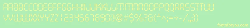 QuartzlRegular Font – Yellow Fonts on Green Background